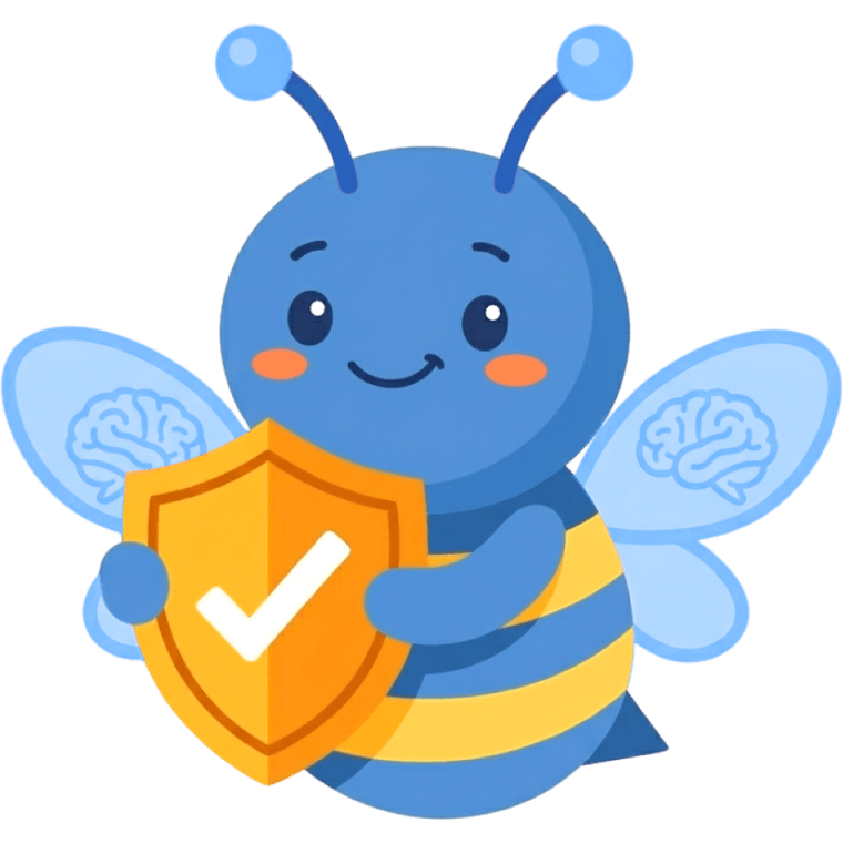 The Immuny bee holding a shield